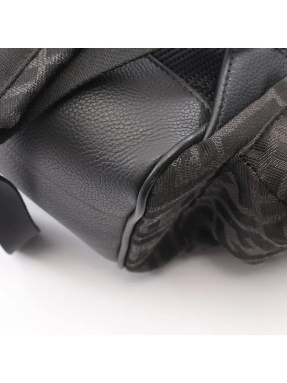 Fendi Backpack FF Jacquard Drive Zucca Dark Brown Black Canvas Leather